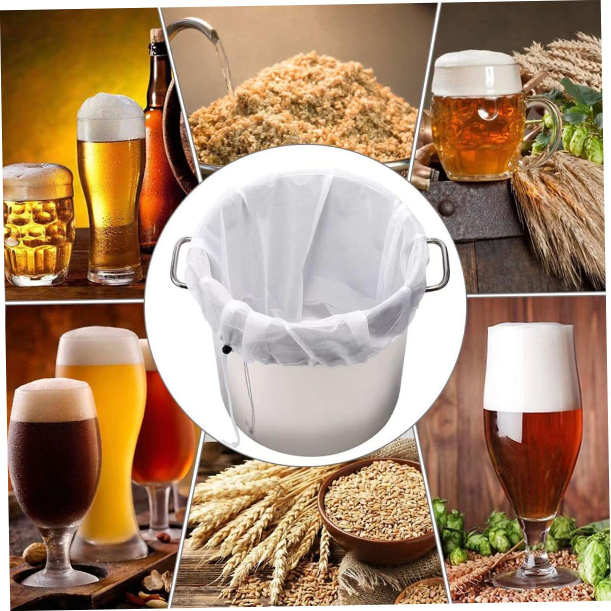 NAMOARLY 2pcs Reusable Brewing Bag Fine Mesh Strainer Filter for Soybean Juice Tea Drawstring Craftsmanship for Home Brewing Cooking