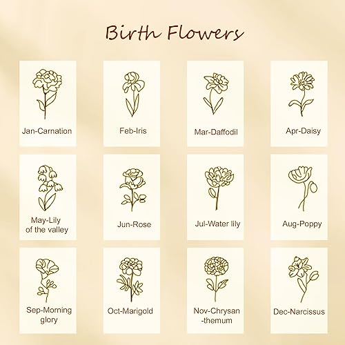 Miniatura 2 de Custom Birth Flower Name Necklace Personalized 18K Gold Plated Birth Month Flower Necklace Dainty Floral Pendant Jewelry Mothers Birthday Gift for