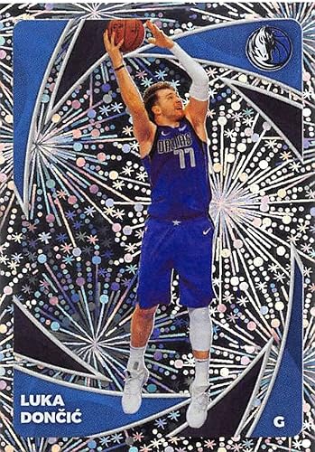 2020-21 Panini Stickers #303 Luka Doncic FOIL/Star Player Official NBA Basketball Album Sticker Measuring 2.75 inch tall X 2 inches wide in Raw (NM