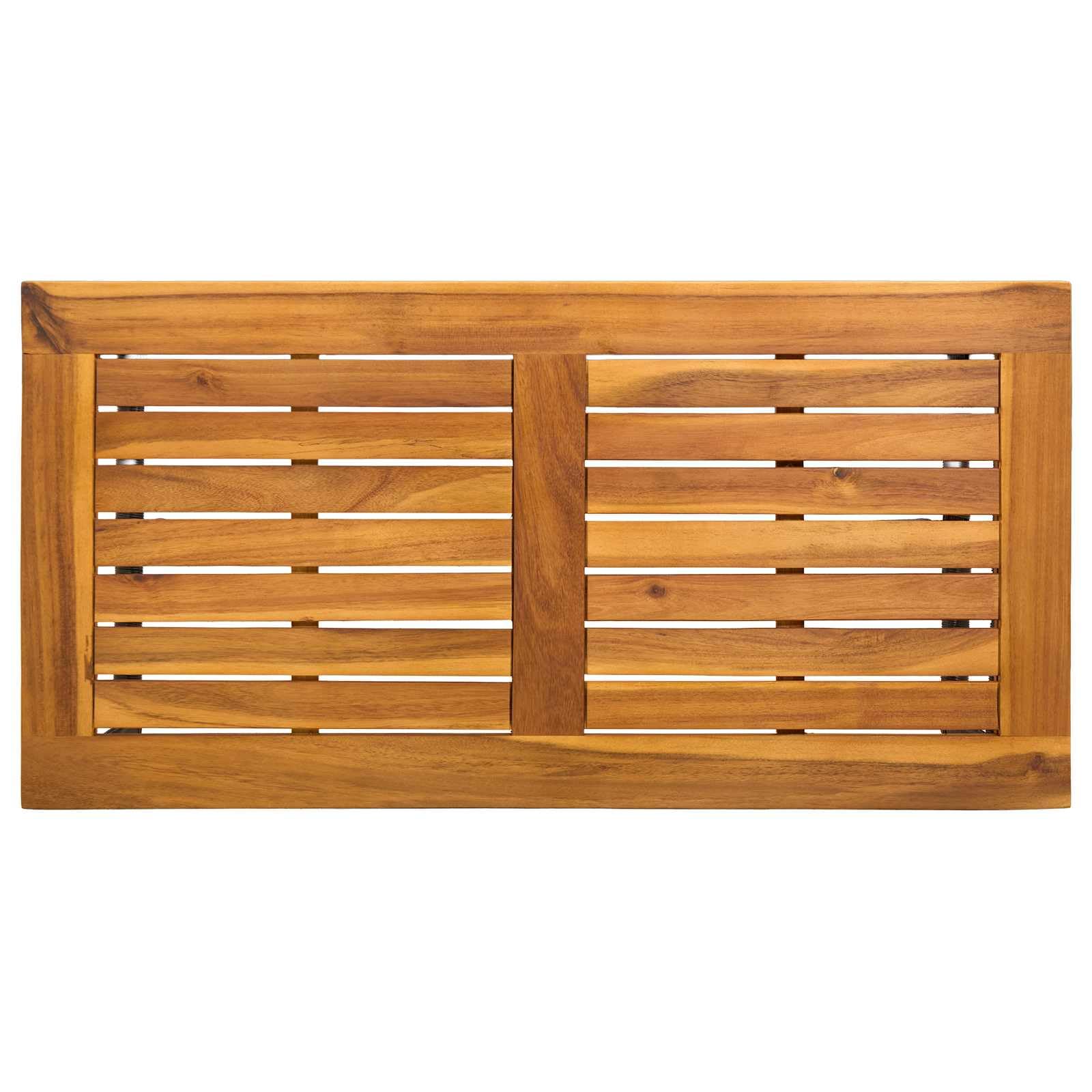 Stal i poli rattan Ogrodowy rustykalny Stół 80 x 40 x 40 cm Czarny