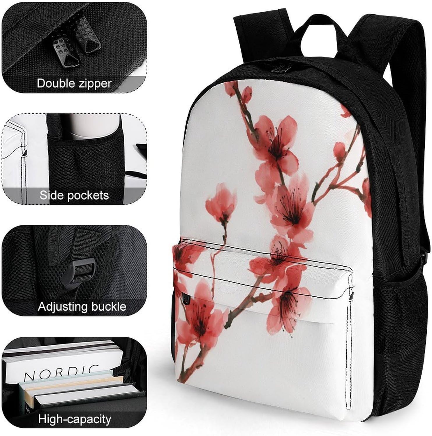 Plum Blossom Branch Backpack Lightweight Backpacks Work Bag