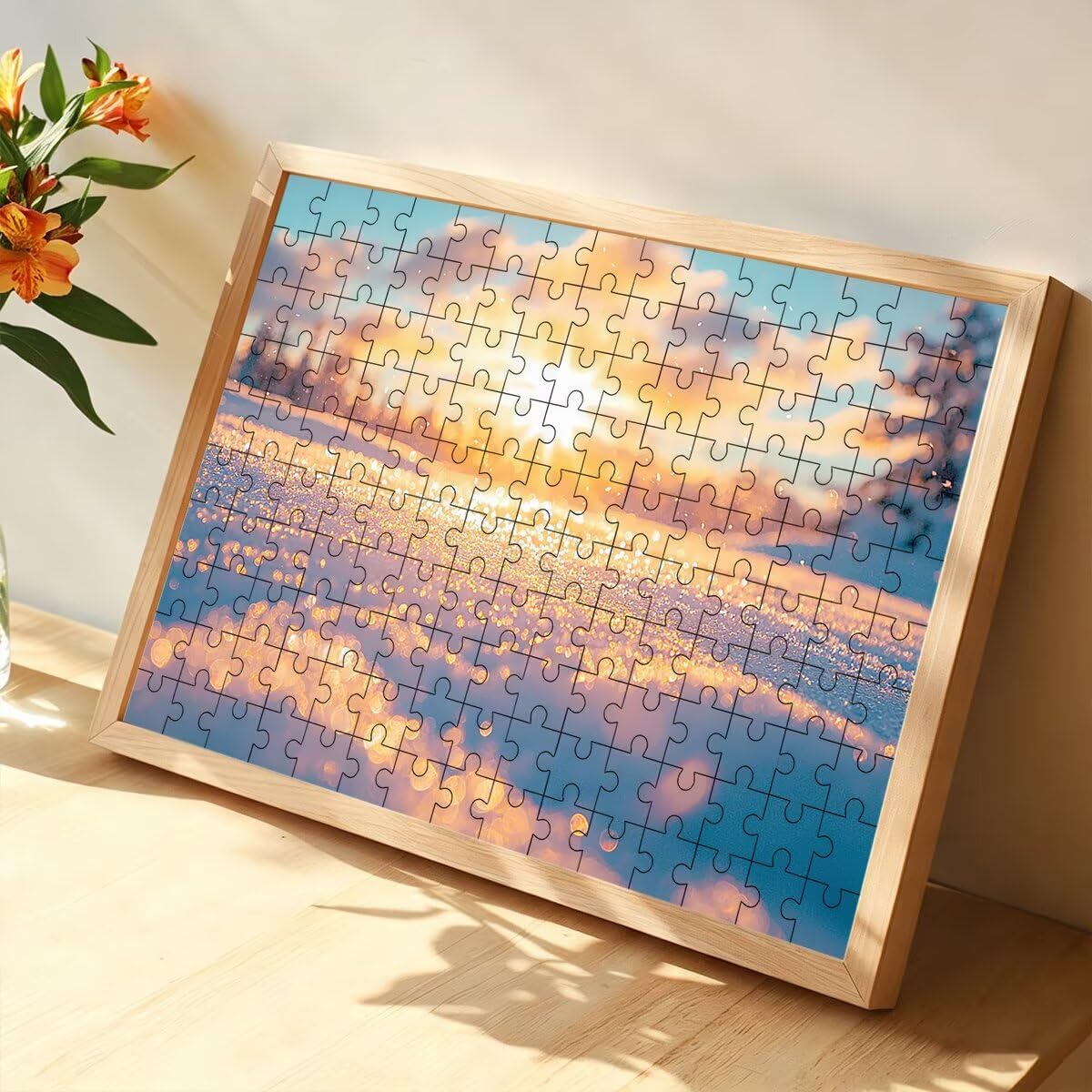 Puzzle 1500 Pieces, Puzzle Śnieg, Drewniane Puzzle 87x57cm -1516