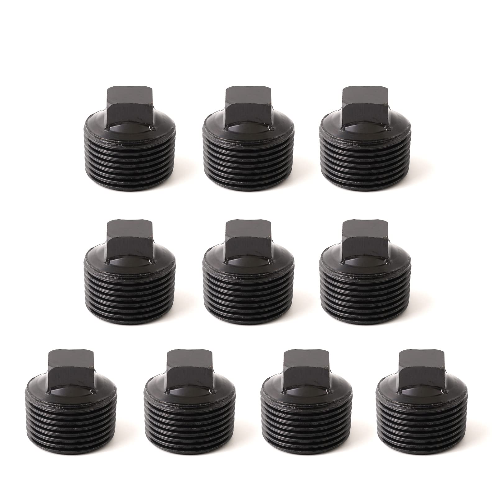 1" Black Threaded Male Cap, Home TZH 10 Pack 1" Malleable Iron Cast Black Pipe Male Square Caps for Steam-punk Vintage Shelf Bracket DIY Plumbing Pipe Decor Furniture(10, Black 1")