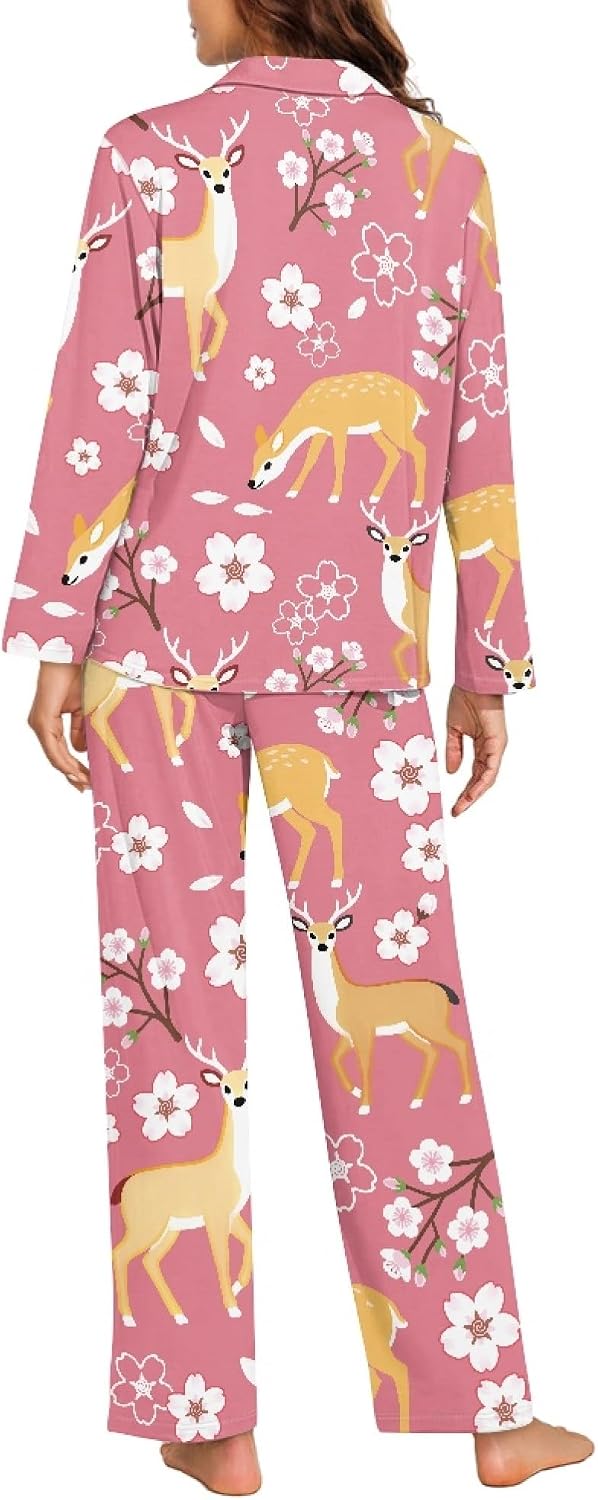 Modysero Button Down Pajamas for Women Casual Comfy Womens Pajama Sets Fall Spring Long Sleeve Sleepwear