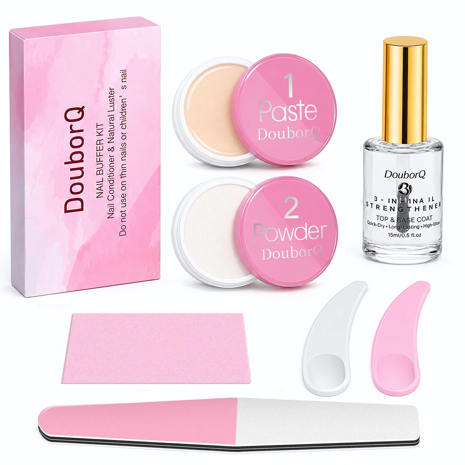 Major Dijit Juego de endurecedor de uñas con capa base 3 en 1, fórmula de queratina | Set de reparación y capa base 3 en 1, 15 ml, secado rápido, alto brillo, queratina polen de abeja, hasta 2 semanas de brillo