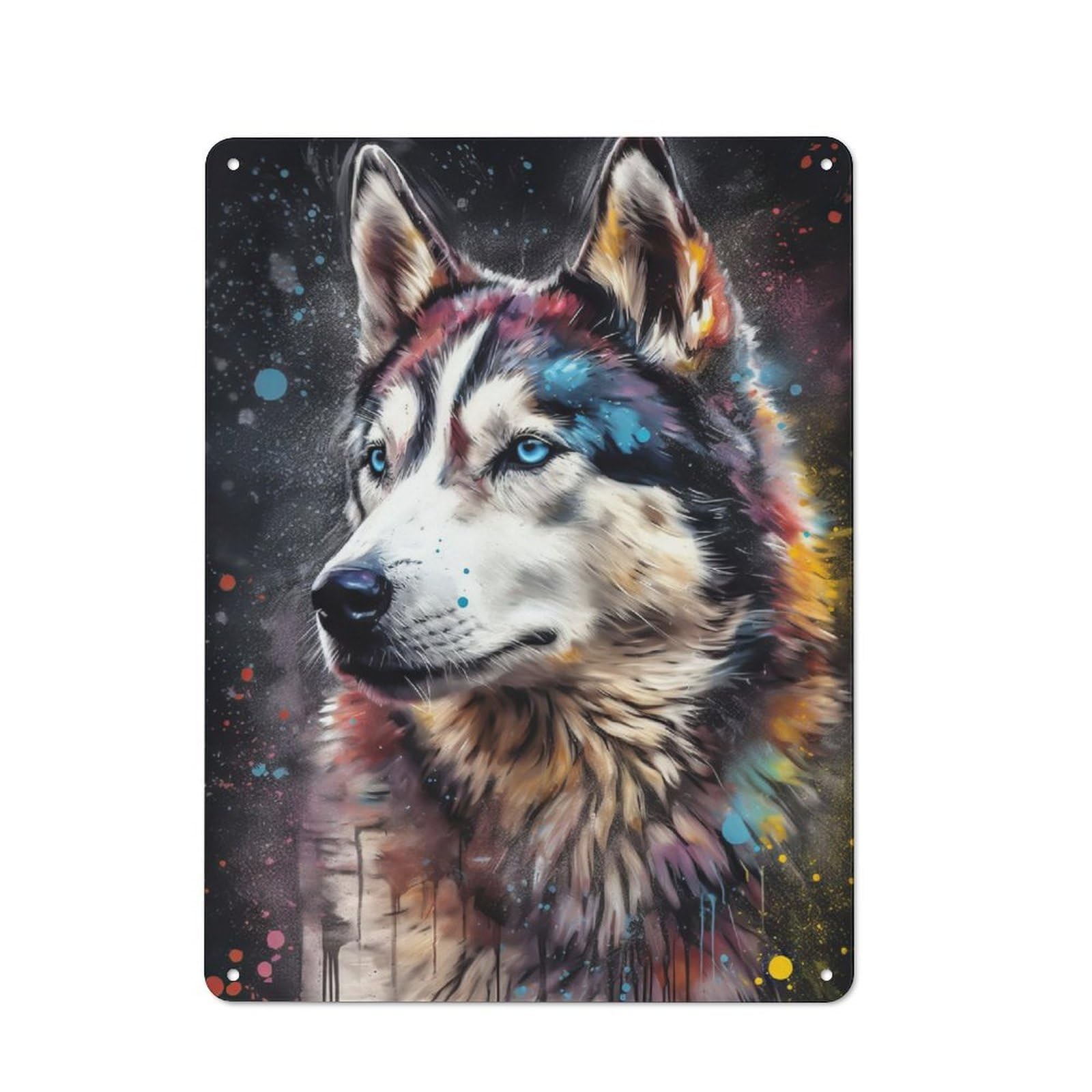 Junmoney Husky Painting Printed Metal Sign 40X30cm For Kitchen Or Home Bar, Housewarming Present For People Styling Kitchen And Home Bar