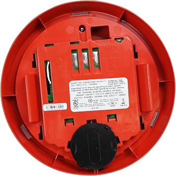 Wheelock HSRC Exceder Ceiling Mount Fire Alarm Signal Horn Strobe, Red, Sleek Modern Aesthetics, Multiple Voltages, 3 Audible settings (90, 95, 99dB)