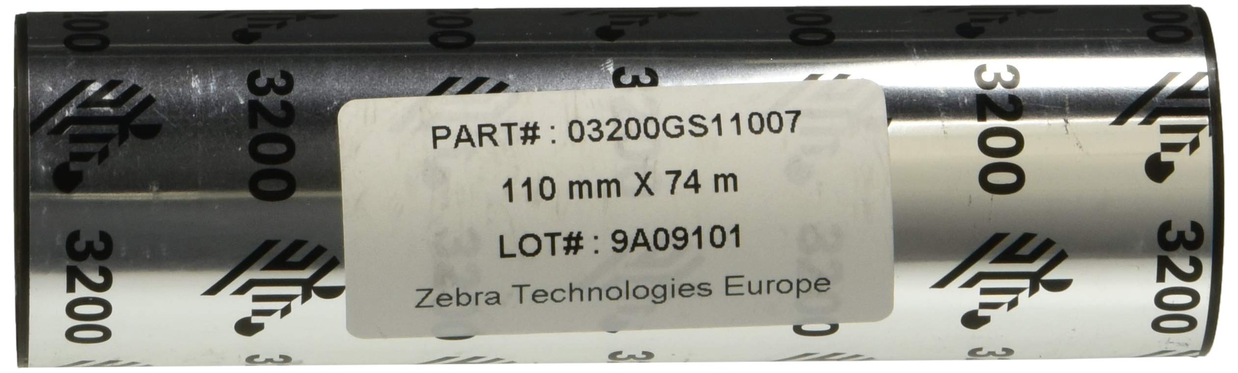 Zebra Technologies Ribbon Cera Zebra, 110mm x 74M, paquete de 12 unidades)