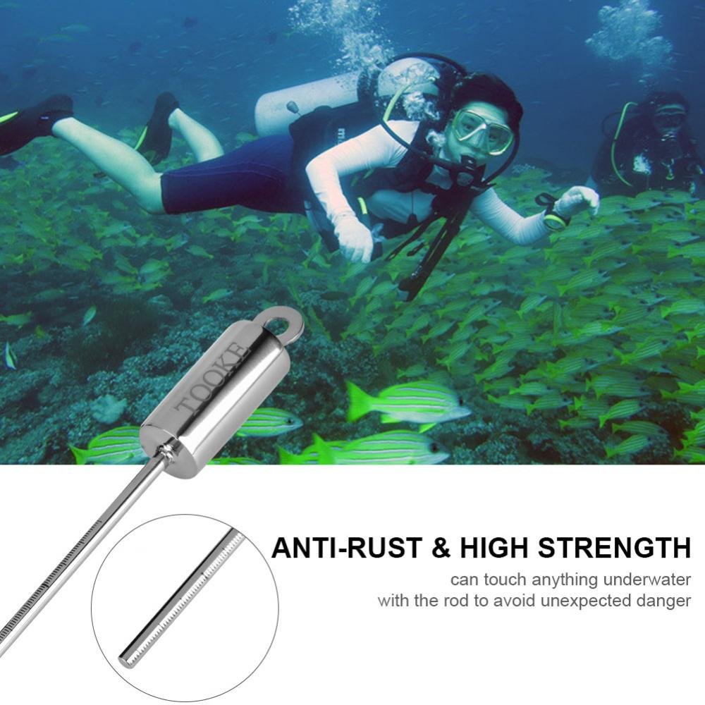 Asixx Puntatore da Immersione, Asta da Immersione Puntale da Immersione Punta da Immersione in Acciaio Inox da Sub con Dispositivo per la Pesca Subacquea(Arancia)