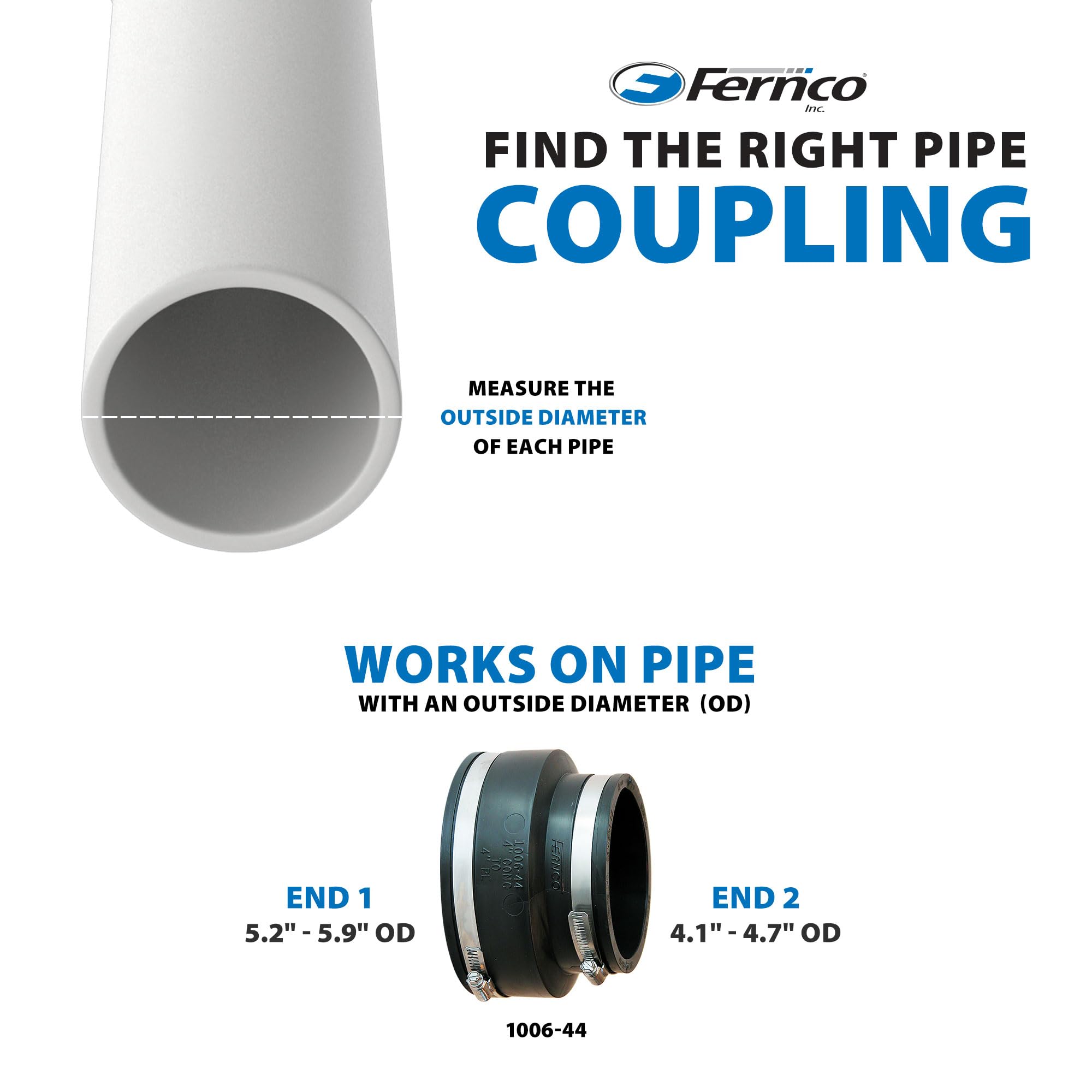 Pvc To Rcp Connection Snapklik.com : Fernco P1006-44 Flexible PVC Pipe Coupling For Concrete ...