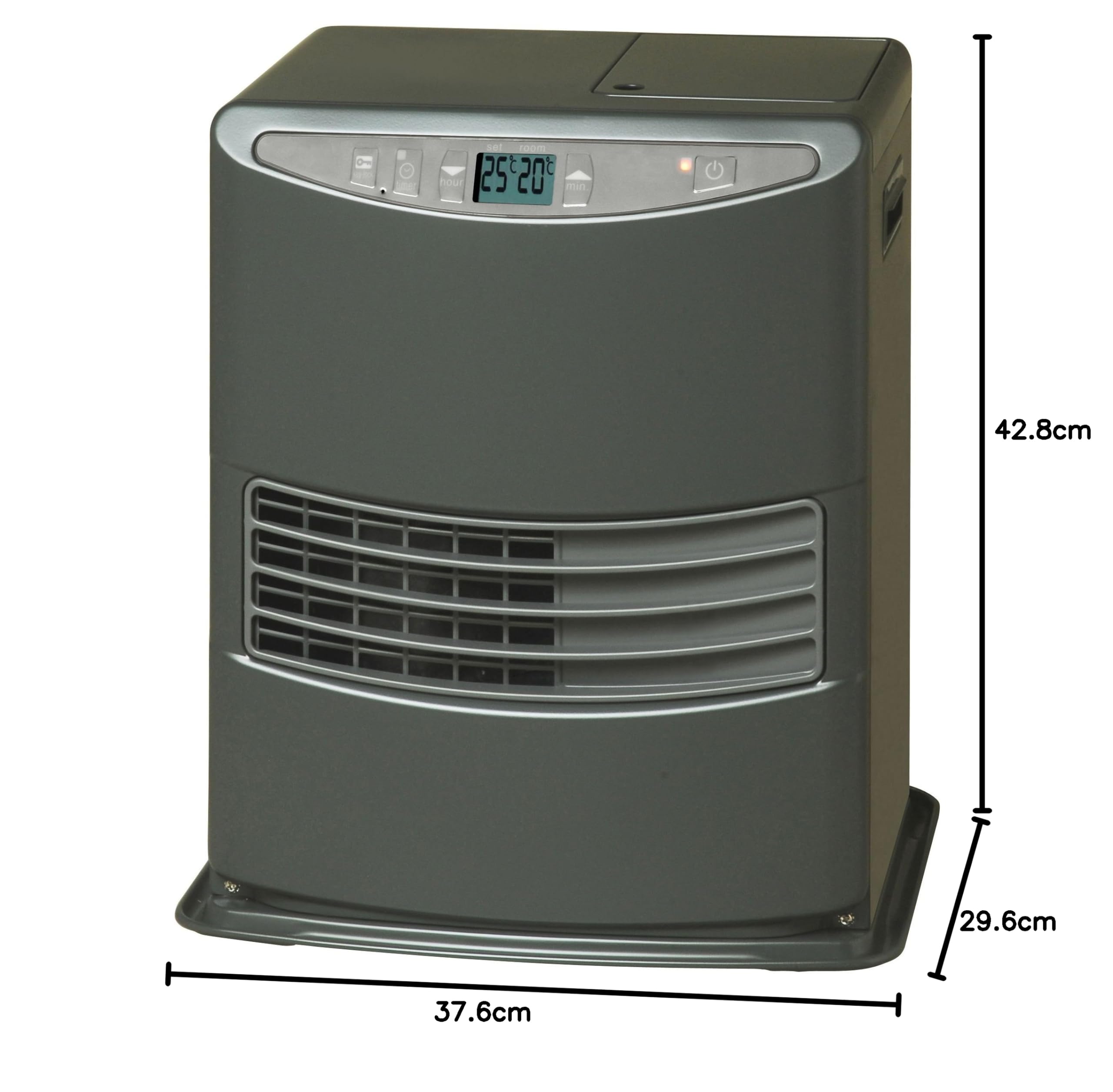 Zibro Toyoset Lc-3010 grzejnik elektroniczny, przenośny, 3000 W, szary, 19 m2 - 48 m2, bez instalacji, regulator dzienny, klasa efektywności energetycznej A