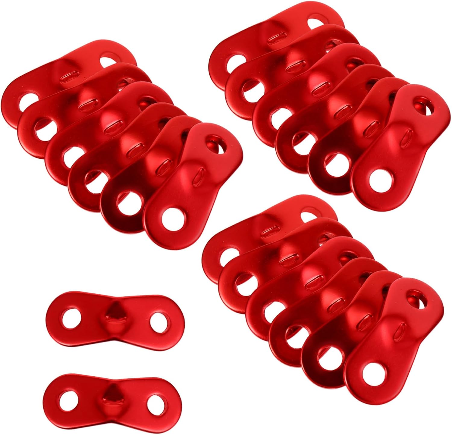 20pcs Portable Tent Wind Rope Buckles Aluminum Alloy Tent Cord Fasteners for Camping Lightweight Double Buckle Rope Tighteners for Backpacks Sleeping Bags Red