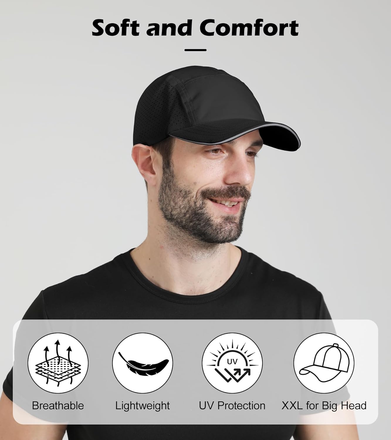 XL XXL Hat Mens Big Head, Performance Golf Hat for Men Women Water-Resistant Sun Hat Adjustable Summer Sport Cap Outwork - Image 6