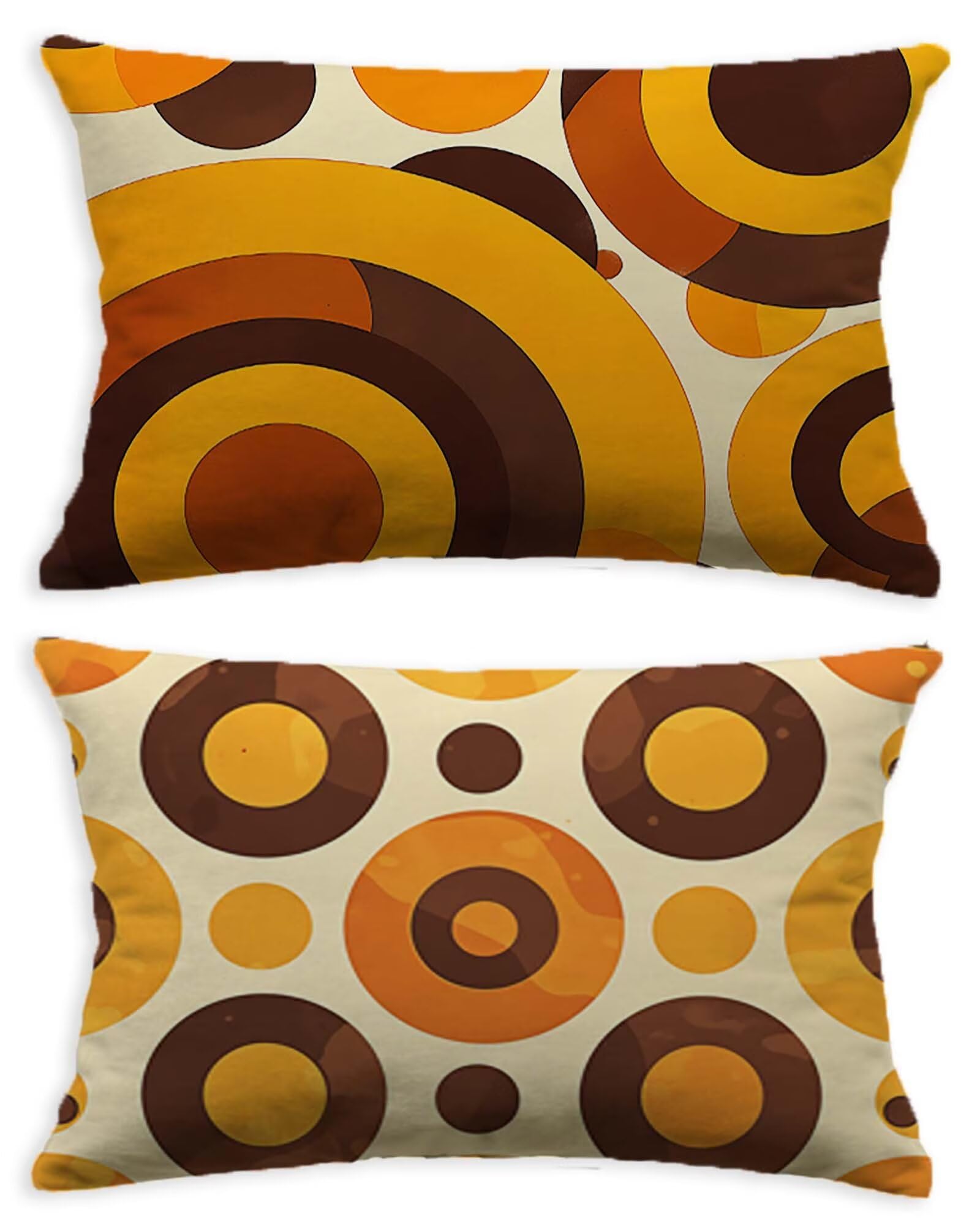 Protège oreiller 80x100 orange en velours doux avec impression recto verso lot de 2