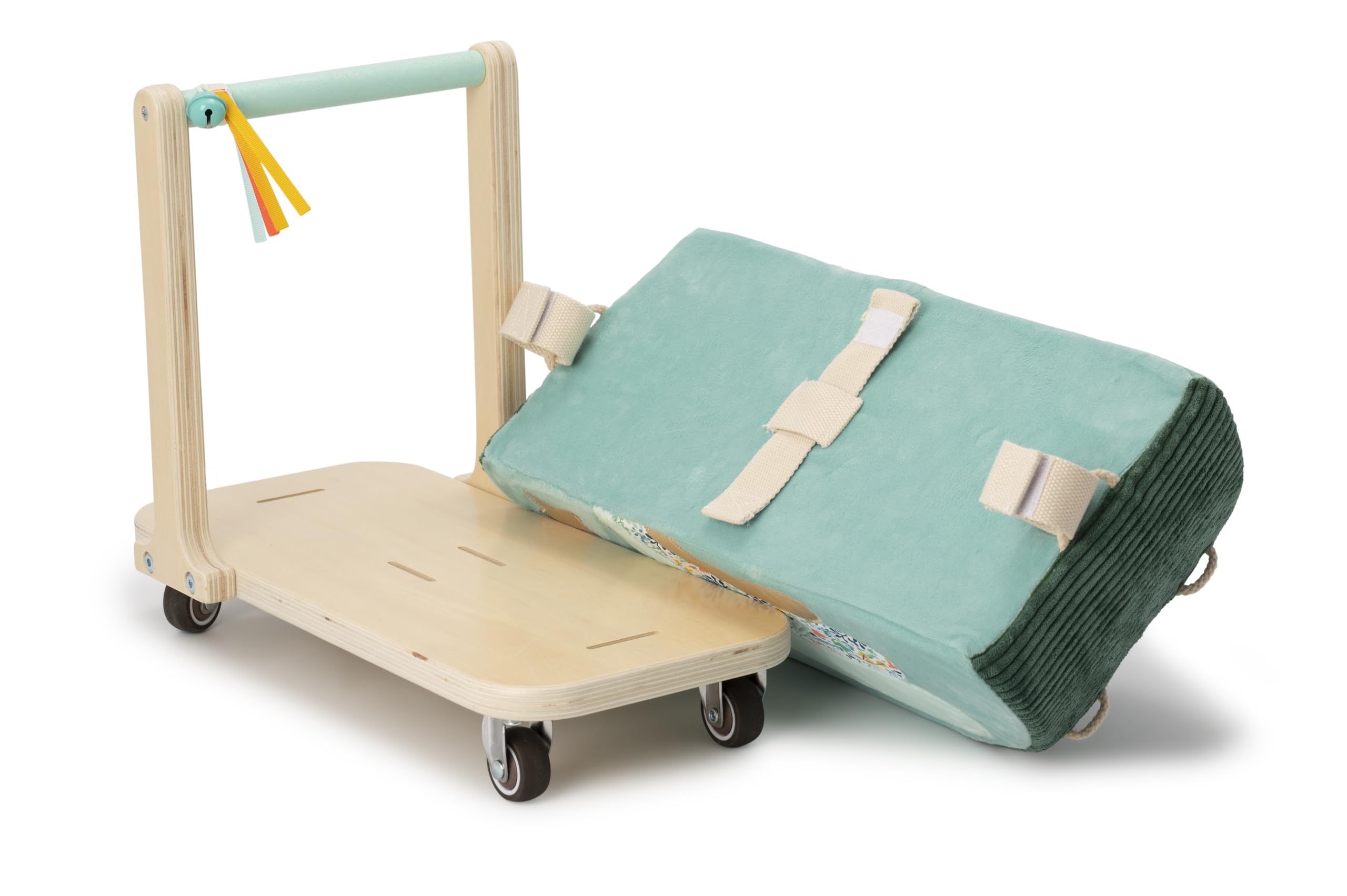 LILLIPUTIENS - Girello per Bambini in Legno e Tessuto Joe Il Drago - Stimola l’immaginazione e l’Equilibrio dei più Piccoli - con Ruote multidirezionali e Tasca Rimovibile - dai 12 Mesi - 83467