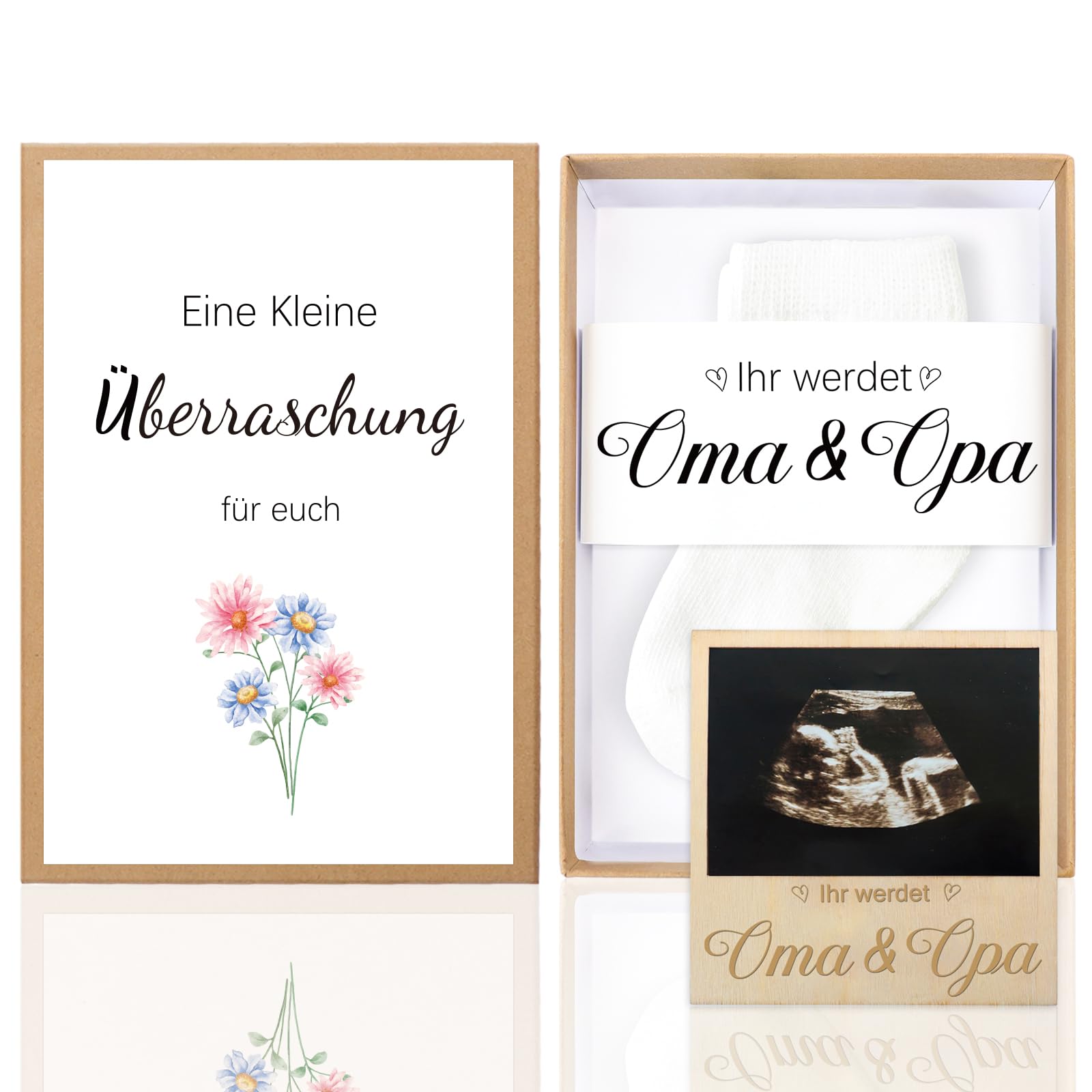 Epaing Schwangerschaft Verkünden Geschenkbox, Ihr Werdet Oma und Opa, Baby Socken Geschenkset Überraschung Oma und Opa, Schwangerschaft Verkünden Großeltern, Baby Verkündung für Werdende Großeltern
