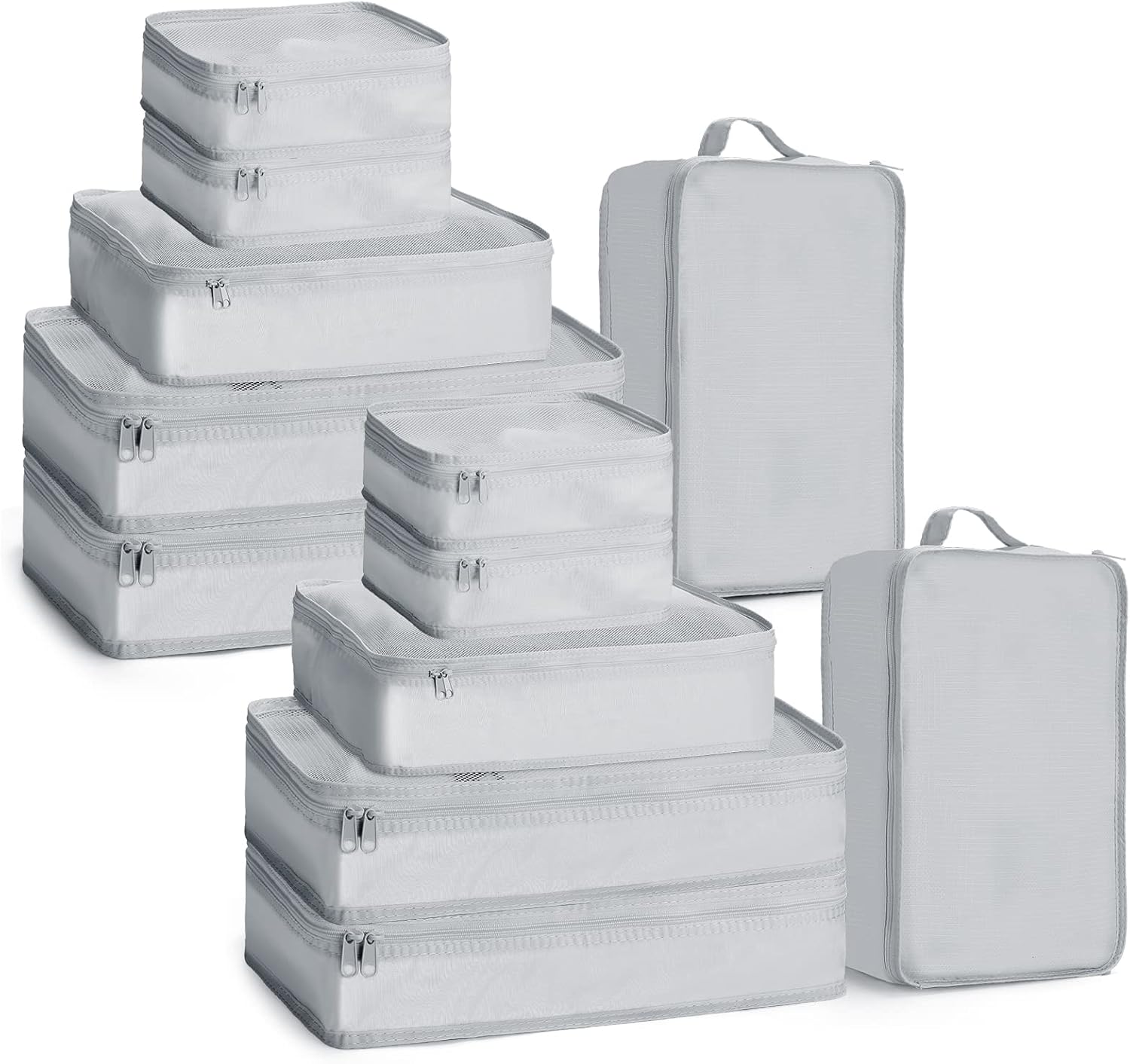 Reginary 6 Set Travel Packing Cubes Luggage Organizer Set Lightweight Suitcase with Shoe Bag for Clothes Toiletries