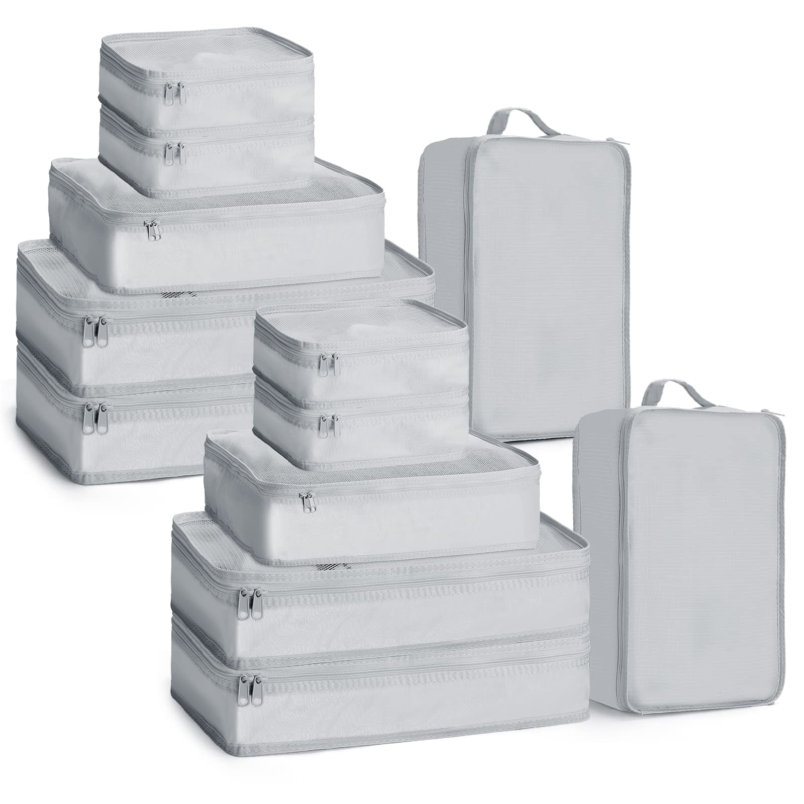 Reginary 6 Set Travel Packing Cubes Luggage Organizer Set Lightweight Suitcase with Shoe Bag for Clothes Toiletries