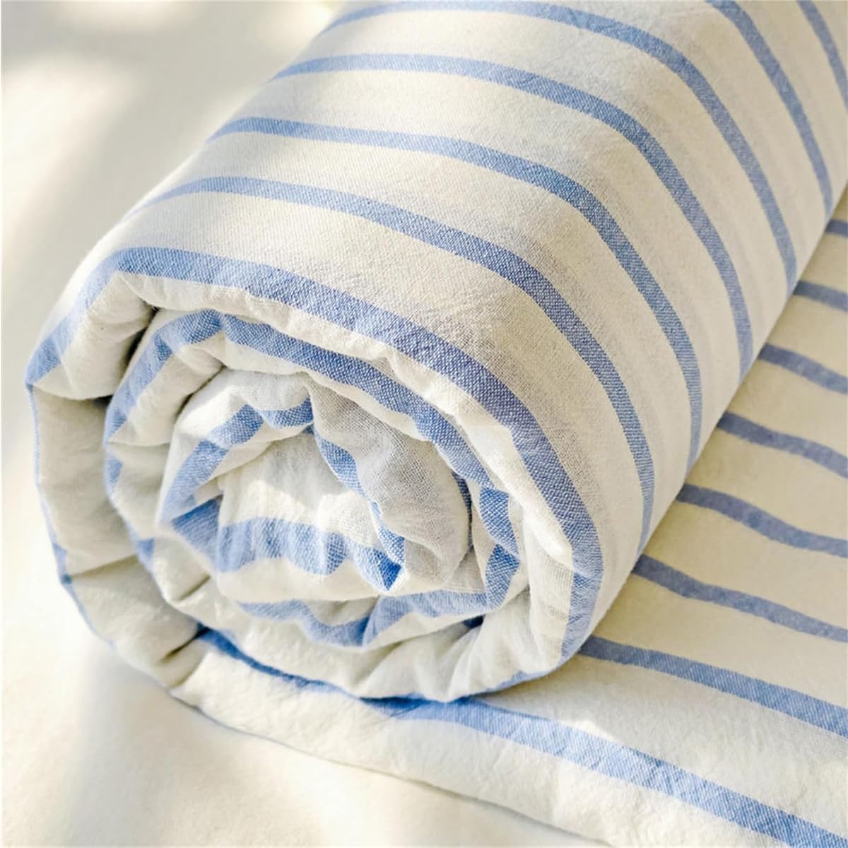 Odot Blue Stripes Fitted Sheets 100% Polyester Elastic Bedding Sheets,All Around Elastic, Super King Fitted Sheet Deep Pocket 25cm - Shrinkage Fade Resistant- 200x220CM - Image 3