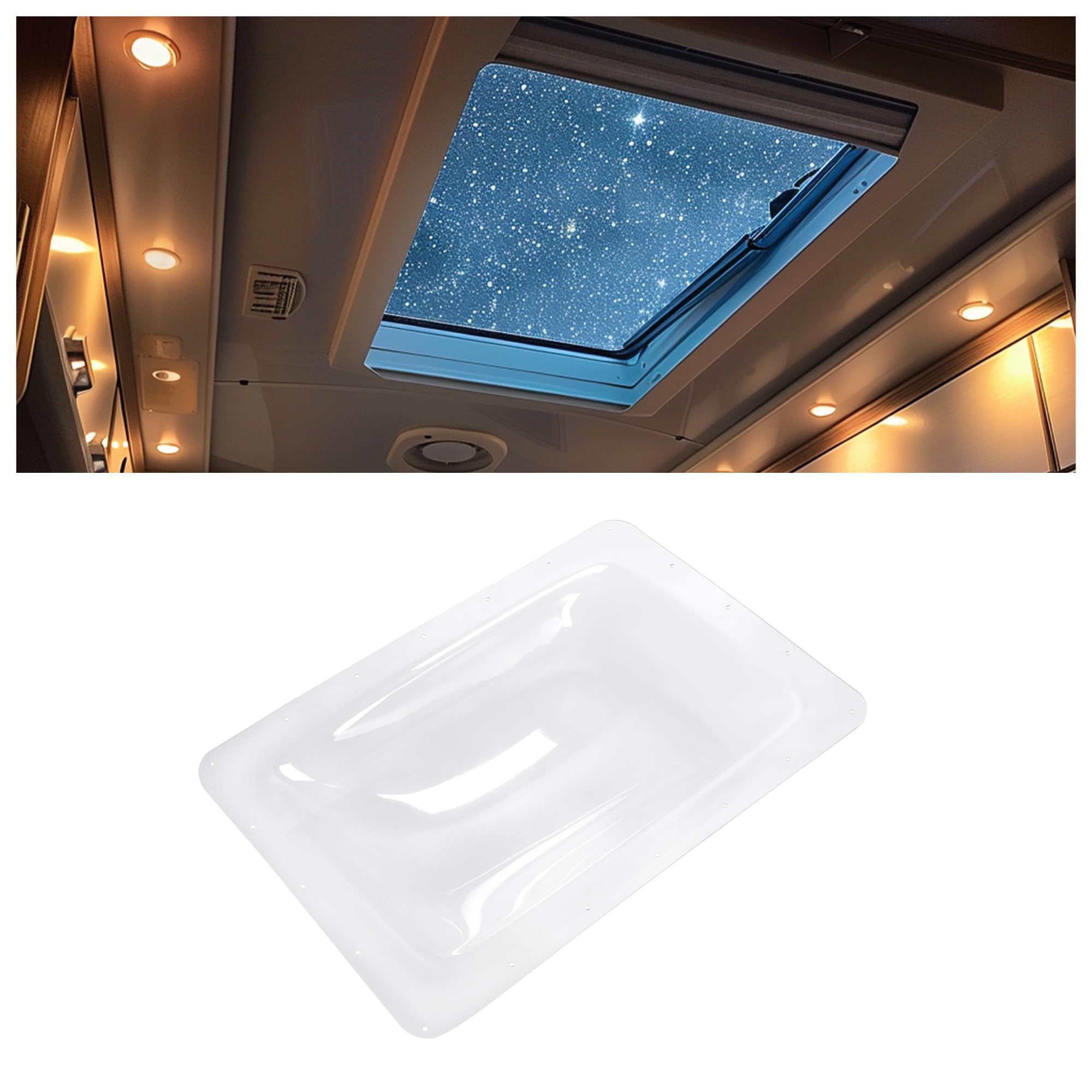 Kojem Cubierta de tragaluz para Caravana de 18 x 26 Pulgadas, Universal, se Adapta a Todas Las Aberturas estándar de 22 x 14 Pulgadas, Kit de Repuesto Transparente