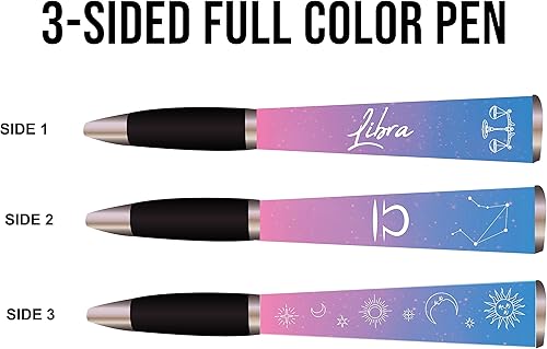 Miniatura 36 de ANINKABOVE Bolígrafos de signo del zodiaco Sagitario (bolígrafo de 3 lados en estuche acrílico) Regalo de bolígrafo del zodiaco, diseño