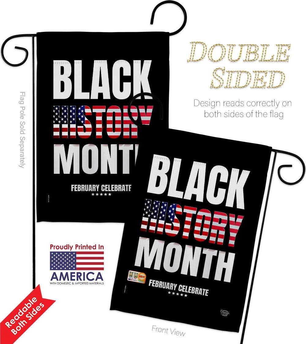 US Black History Month Garden Flag - 2pcs Pack Support Cause BLM Anti Racism Justice Revolution Movement Equality Social - House Decoration Banner Small Yard Gift Double-Sided Made In USA 13 X 18.5