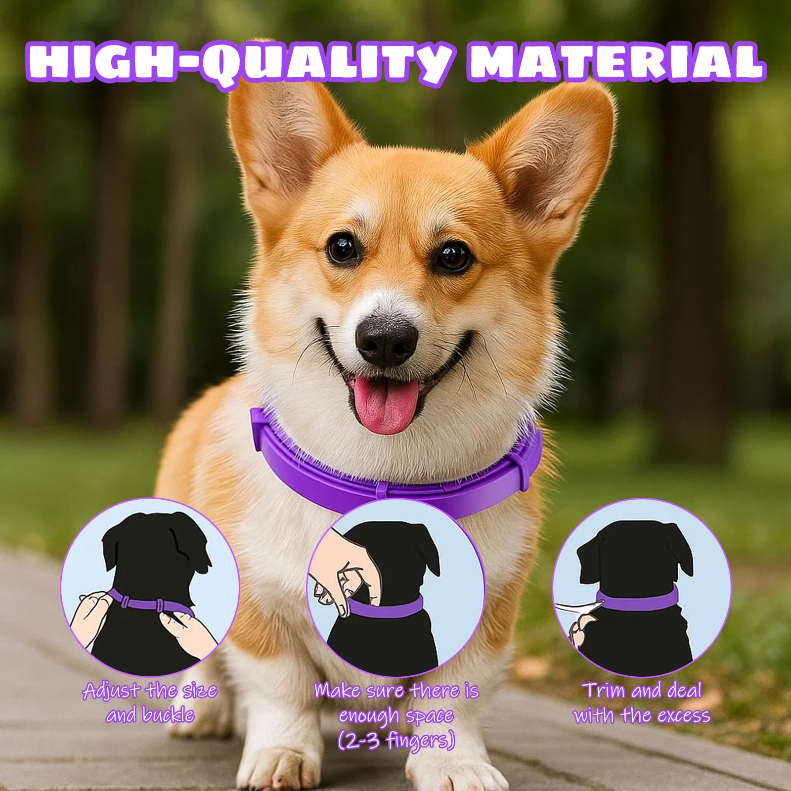 3-Pack Adaptil Collar for Dogs Adjustable Purple Dog Calming Collar - Image 4