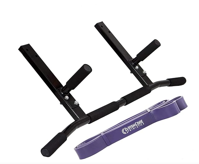 Joist Mount Pull Up Bar with Pull Up Assistance Bands - Commercial Gym Quality Pullup Bar with 41