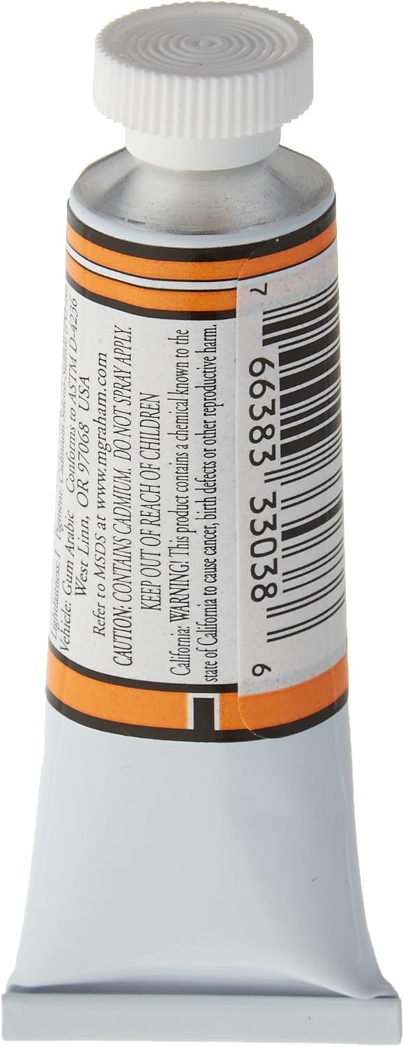 M. Graham 1/2-Ounce Tube Watercolor Paint, Cadmium Orange