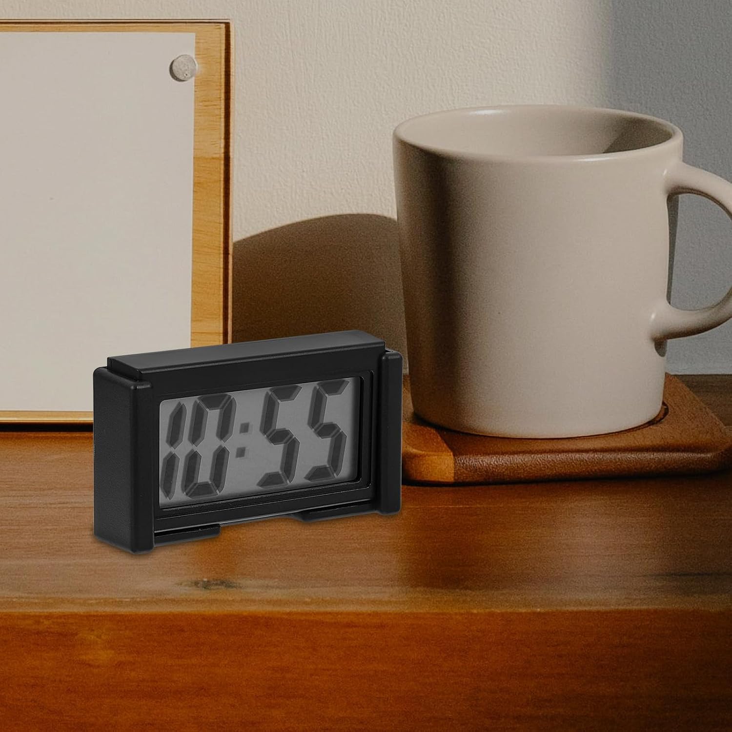 POPETPOP Car Dashboard Digital Clock Mini Auto Clock Small Vehicle for Car Interior Decoration with Adhesive for Truck and Auto Dash