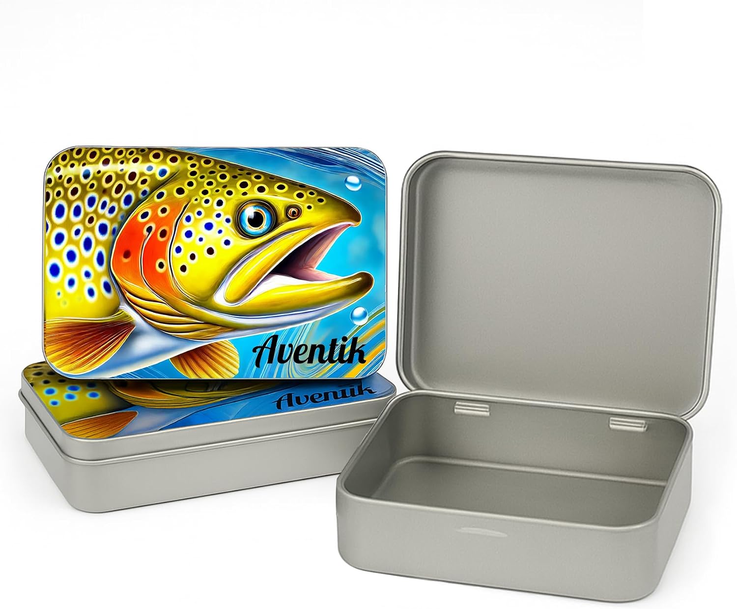 Aventik 3/6 Pack Fishing Tackle Tin Box Metal Case for Hooks Lures Flies | Compact organizer with durable design for anglers to store small gear, accessories and travel essentials.