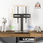 Universal TV Stand/Base Table Top TV Stand with Wall Mount for 27 to 55 inch 9 Level Height Adjustable, Heavy Duty Tempered Glass Base, Holds up to 88lbs Screens, HT06B-001