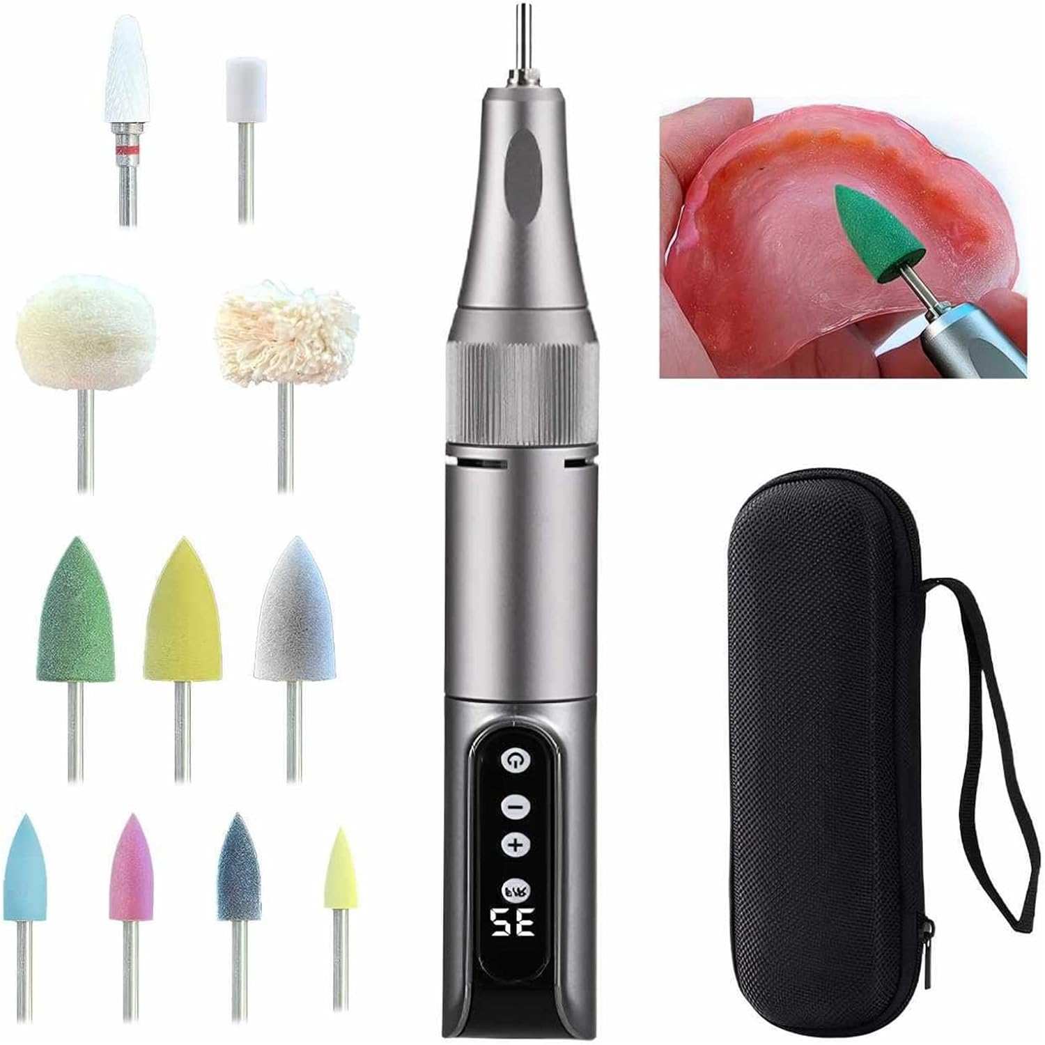 Mobile Tiny Polishing Machine USB Rechargeable Includes 11 Drill Divisions Earthenware Fleece Executives for Smoothing Pointed Edges Cracks Transportable Rechargeable Border Polisher
