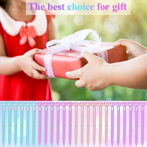 Miniatura 4 de 48 bolígrafos de diamantes grandes con diamantes brillantes, bonitos bolígrafos de cristal, bolígrafo de tinta azul para suministros de oficina