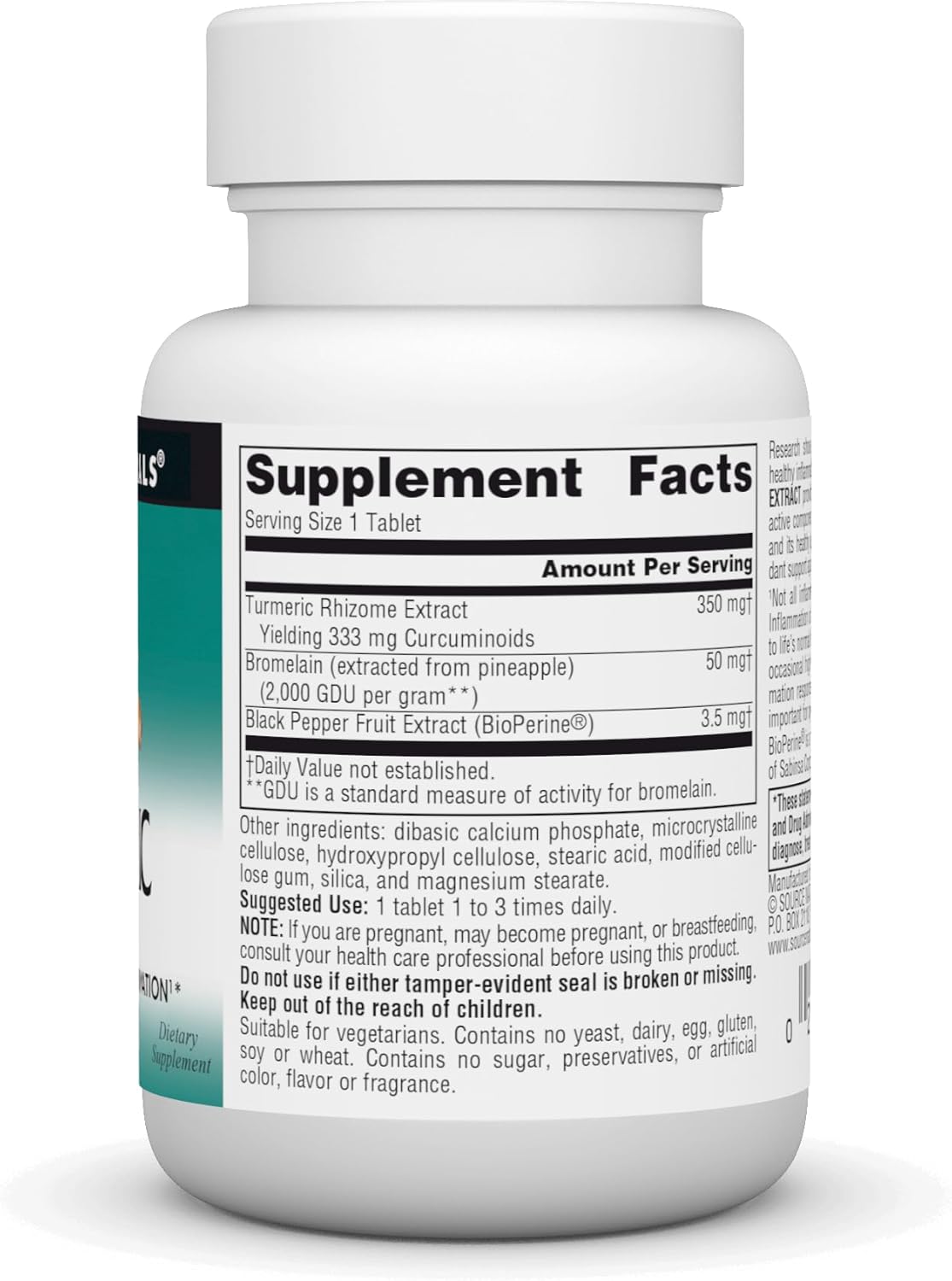 Source Naturals Turmeric Extract - Supports Healthy Inflammatory Response - 50 Tablets - Image 2