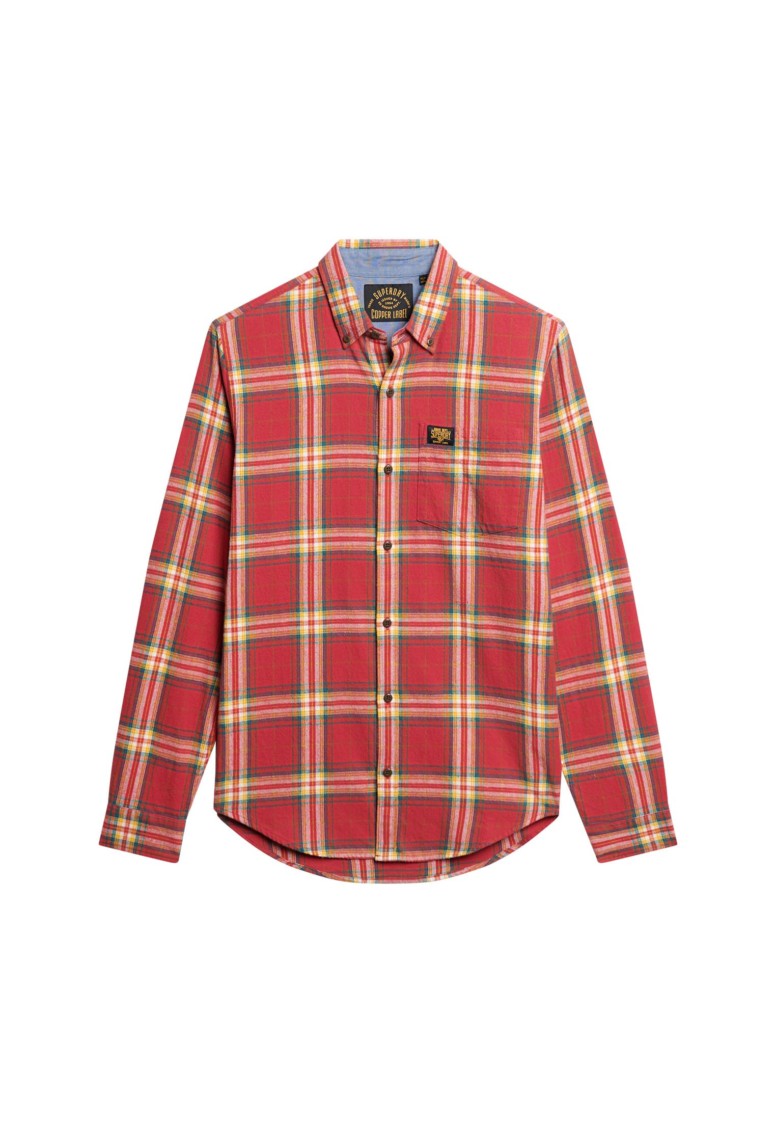 Superdry Men's Drayton Check Red L/S Cotton Lumberjack Shirt T, Small