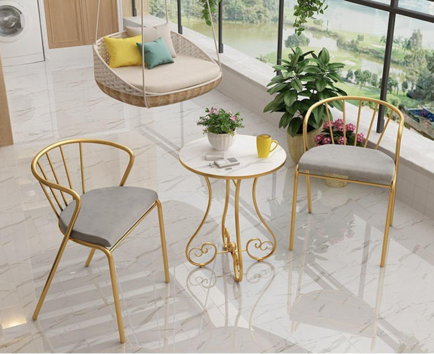 大理石 フラワースタンド 花台 サイドテーブル インテリア 装飾 円形