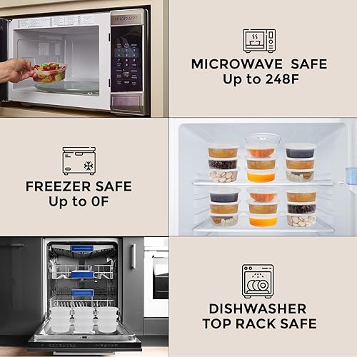 Miniatura 4 de Klex Recipientes para delicatessen con tapas herméticas, sin BPA, de plástico pesado, para preparación de comidas, para sopa, congelador,