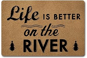 NA Funny Entry Rugs Welcome Mat, Life is Better On The River Doormat