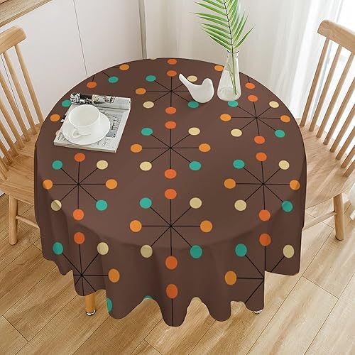 Miniatura 48 de Mantel retro moderno de mediados de siglo, diseño de colores retro de los años 50, resistente al agua, mantel lavable para cocina, comedor, fiesta