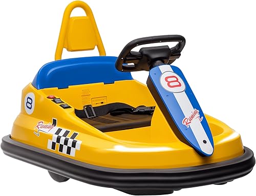 Miniatura 10 de Aosom Coche de parachoques para niños pequeños, rotación de 360 de 6 V, auto eléctrico para niños con bordes de parachoques de EVA, motor gemelos,