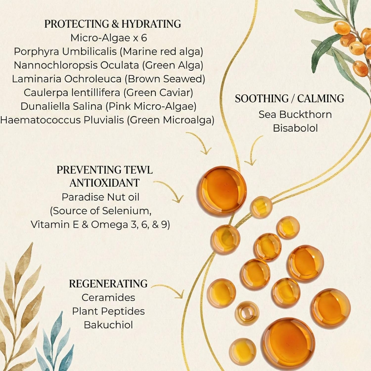 SELENIYA Nourishing Skin Barrier Concentrate Oil, with Ceramide, Peptide, Microalgae, Selenium, 1oz For sensitive, compromised, thin, dry skin and rosacea.
