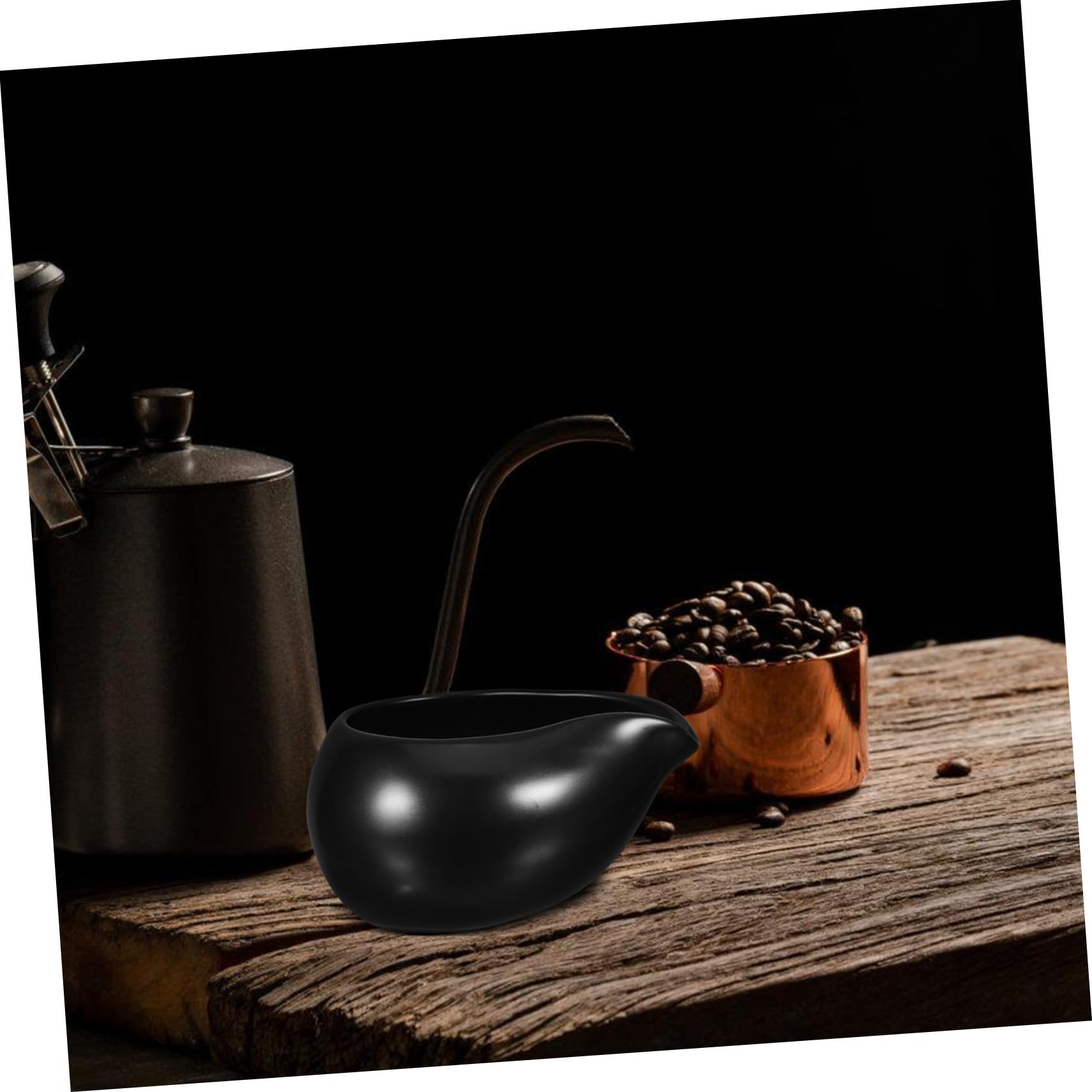 Keramik Milchkännchen Schwarz mit Ausgießer für Zuhause | Antirutsch, Kleine Form, 3 Stück, Vintage Nordic Stil, für Familienmahlzeiten und Servieren