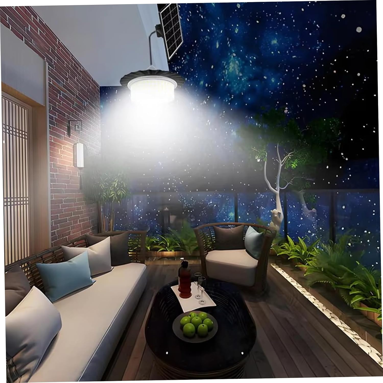224 LED Solar Pendant Light with Moving Sensor, Solar Pendant Light with Remote Control for Home