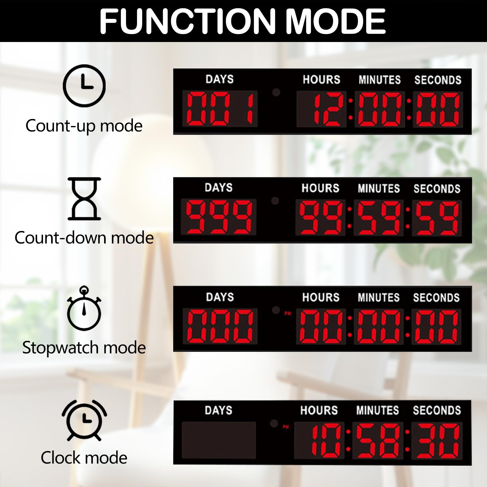 Timer Digitale Conto Alla Rovescia 9999 Giorni - Display LCD Per Eventi