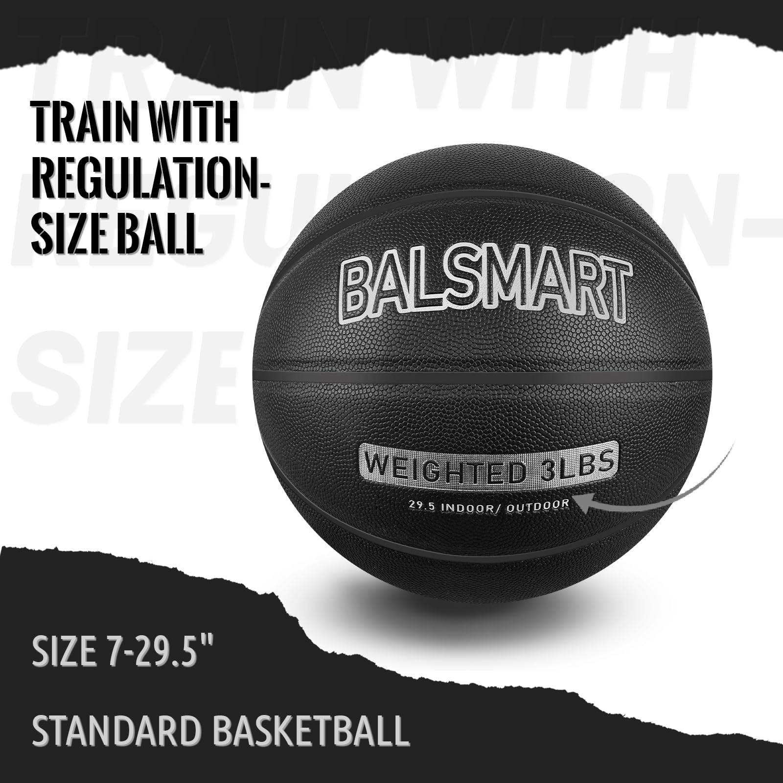 Balón de baloncesto pesado de entrenamiento con peso de 30 a 3 libras para hombres, entrenador de regate duradero de piel sintética para uso en interiores o exteriores