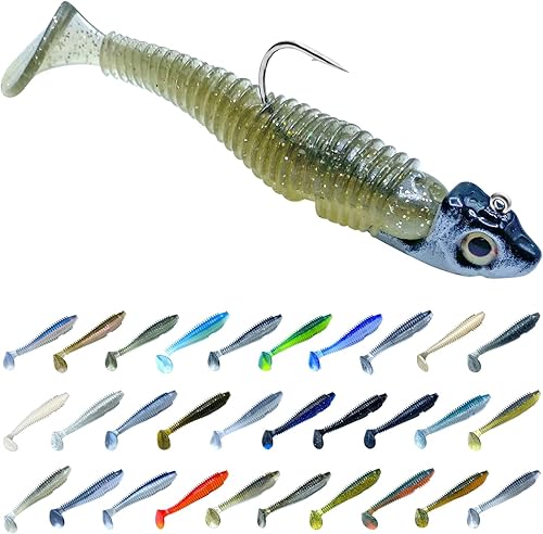 Miniatura 2 de Phat Pak Baits - Phat Swimmer Keitech Style Paddletail Swimbait 3.8" 20ct acanalado perfumado suave plástico Bass pesca señuelo