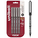 uniball Vision Rollerball Pens, Micro Point (0.5mm), Black, 4 Pack – view 1