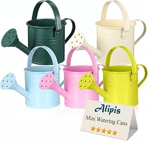 Alipis Mini Watering Cans: 5pcs Metal Iron Small Water Pot - Decorative Garden Watering Tool for Indoor Plants & Bonsai Care