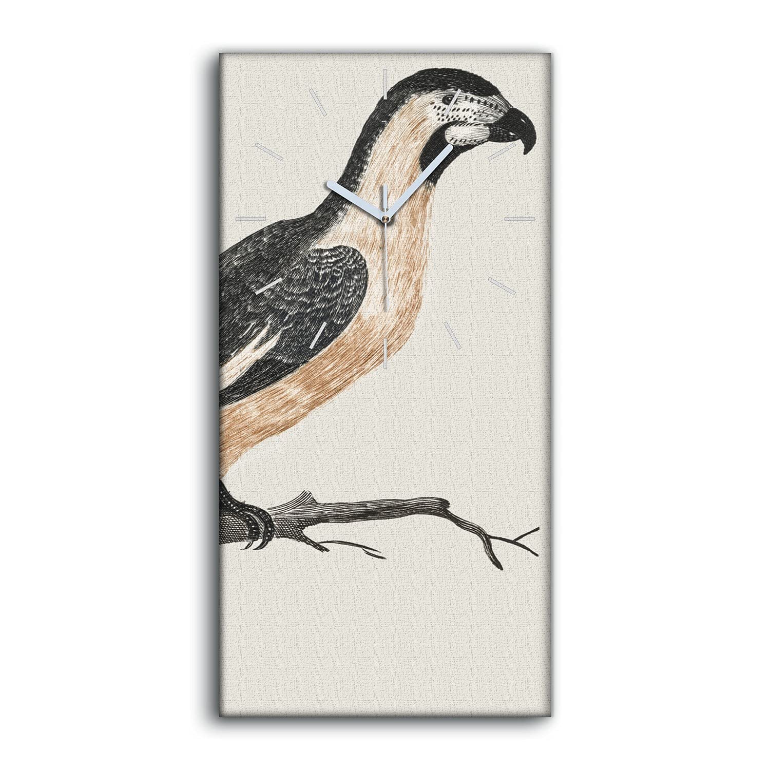 Horloge sur toile silencieuse oiseau 30x60cm fini le bruit nocturne